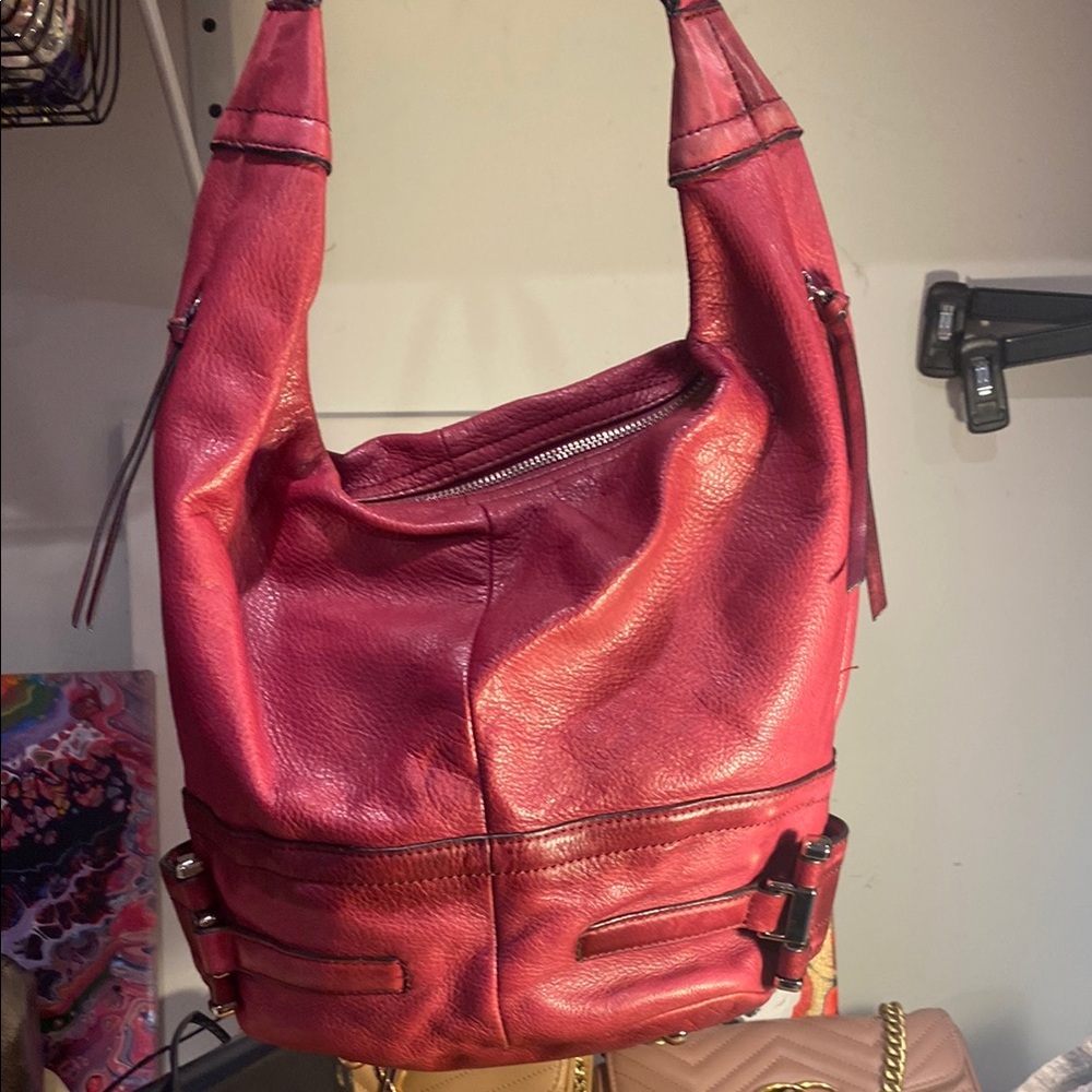 Bmakowasky Red Leather Women's Bag